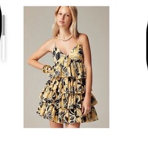 J. Crew Ruffle-tier mini dress in floral cotton voile